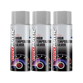 3X Promatic Silver High Temperature Spray Paint 400ml Spray Paint